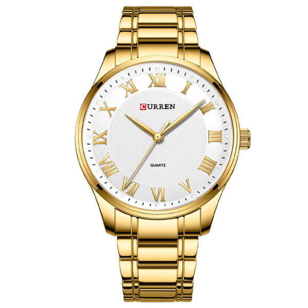 Curren 8409 Gold White ανδρικό ρολόι με χρυσό μπρασελέ