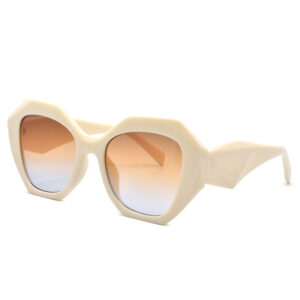 Γυαλιά ηλίου γυναικεία με λευκό σκελετό και καφέ ντεγκραντέ φακό UV400, Awear Berta White