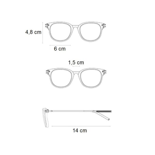 Σχεδιάγραμμα διαστάσεων για τα ανδρικά γυαλιά ηλίου Awear Dato