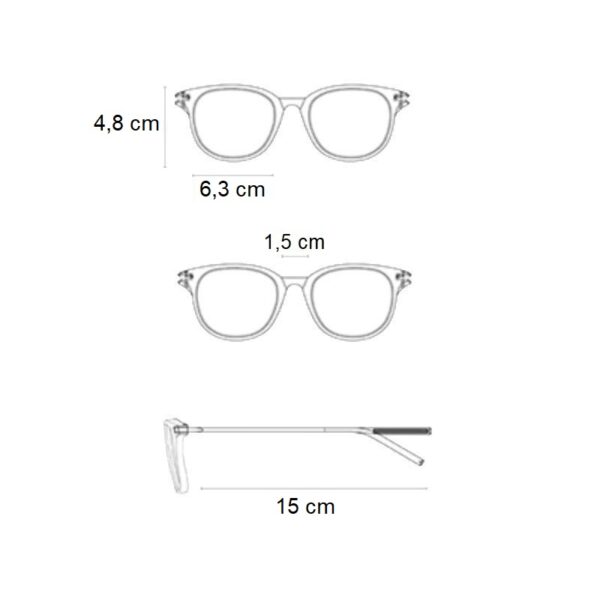 Σχεδιάγραμμα διαστάσεων για τα ανδρικά γυαλιά ηλίου polarized Awear Orlando