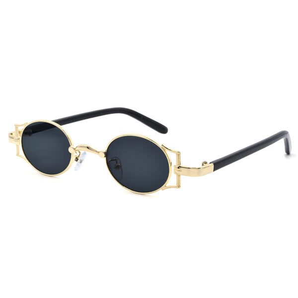Γυαλιά ηλίου στρογγυλά, με μαύρο φακό UV400, Awear Nico Gold