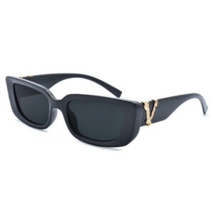 Γυαλιά ηλίου γυναικεία ορθογώνια, με μαύρο φακό UV400, Awear Miriam Black, πλαϊνή λήψη