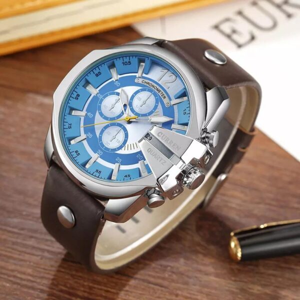 Curren 8176 Blue ανδρικό ρολόι με γαλάζιο καντράν με ένδειξη ημερομηνίας