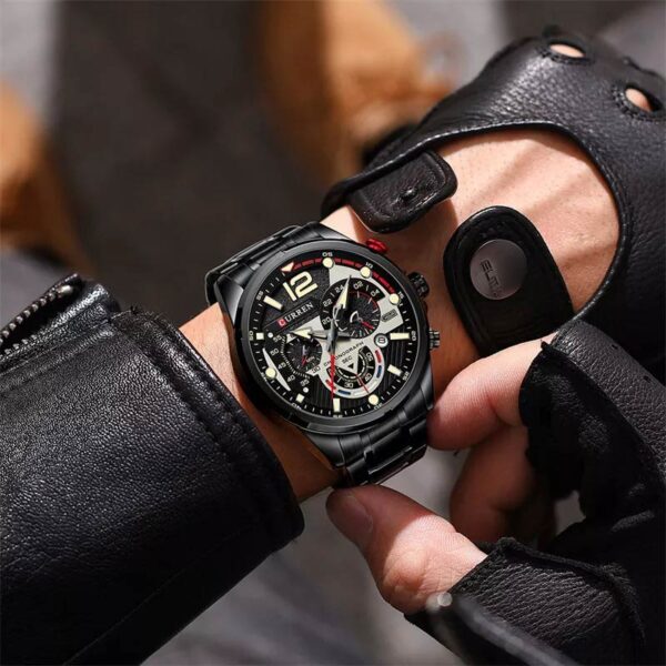 Curren 8395 Black ανδρικό ρολόι αδιάβροχο 3atm, φορεμένο