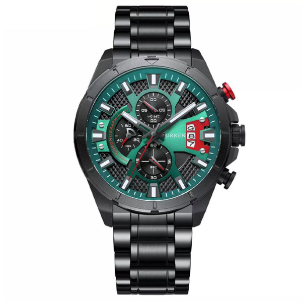 Curren 8401 Green ανδρικό ρολόι με μπρασελέ