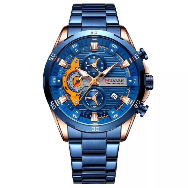Curren 8402 Blue ανδρικό ρολόι με μπρασελέ