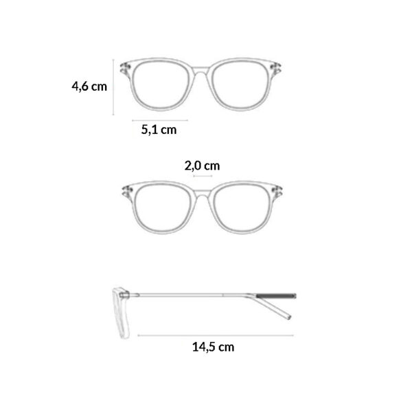 Σχεδιάγραμμα διαστάσεων για τα γυαλιά ηλίου Awear Morelia