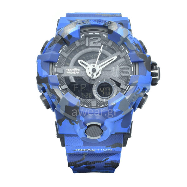 EXPCNI 3261 Military Blue, ανδρικό ρολόι, αδιάβροχο 20 bar