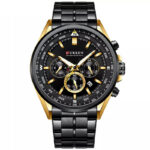 Curren 8399 Black ανδρικό ρολόι με μπρασελέ
