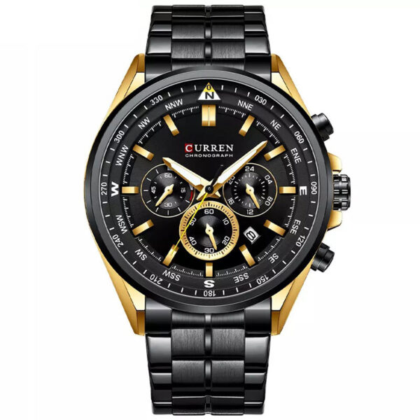 Curren 8399 Black ανδρικό ρολόι με μπρασελέ