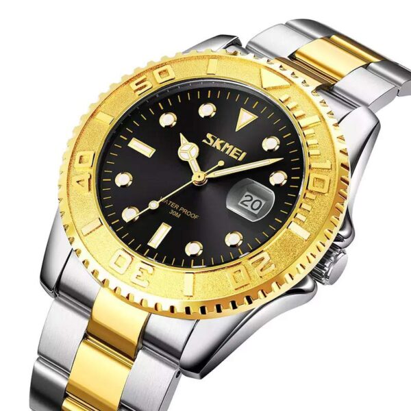Skmei 9295 Gold Black ανδρικό ρολόι με μπρασελέ