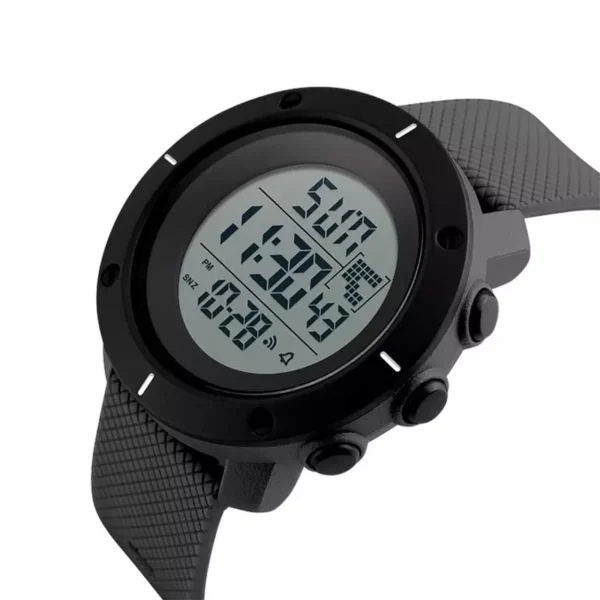 Skmei 1213 Black ανδρικό ρολόι ψηφιακό, αδιάβροχο, με μαύρο λουράκι σιλικόνης