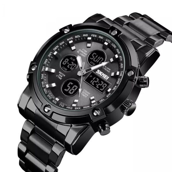 Skmei 1389 Black ανδρικό ρολόι με μαύρο μπρασελέ