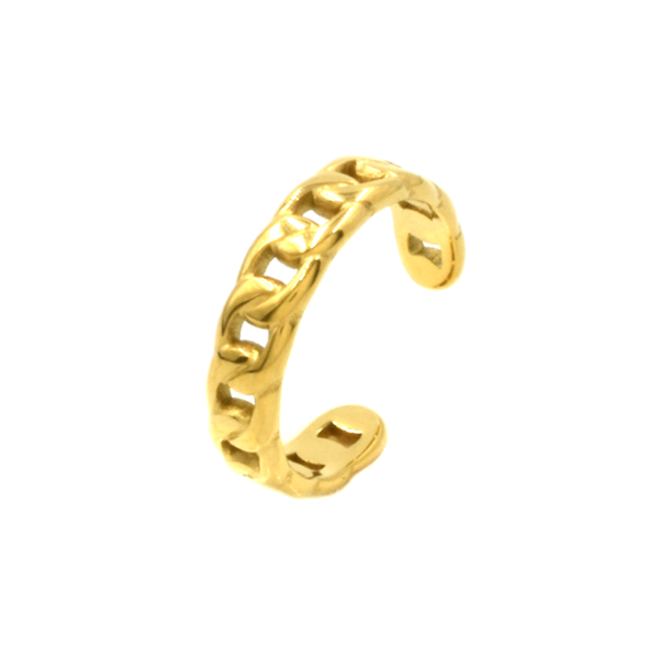 Ear cuff σκουλαρίκι ατσάλινο, με πλεκτό σχέδιο, χρυσό, Awear Moss Gold