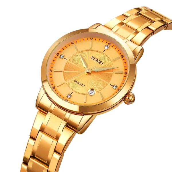 Skmei 1819 Gold γυναικείο ρολόι με χρυσό μπρασελέ και ένδειξη ημερομηνίας