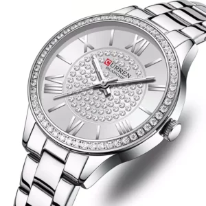 Curren 9084 Silver γυναικείο ρολόι με στρας στο καντράν