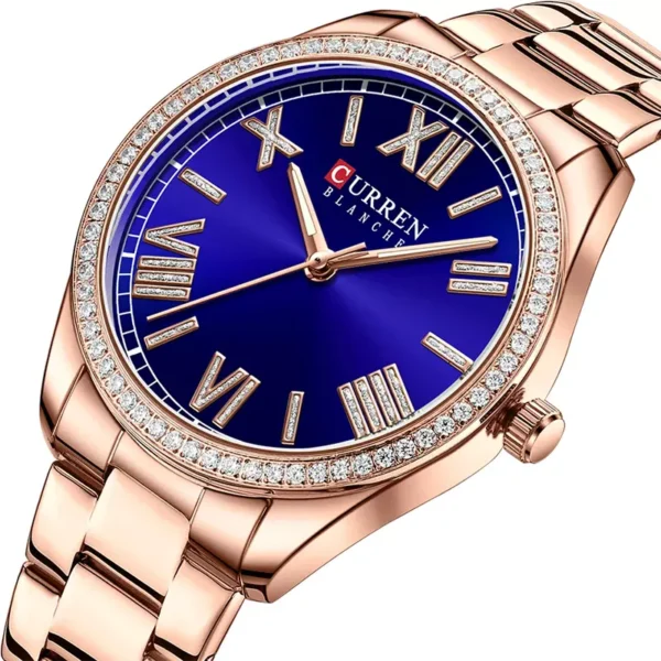 Curren 9088 Rose Blue γυναικείο ρολόι με στρας στο καντράν