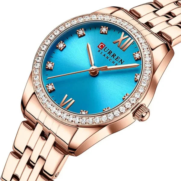 Curren 9086 Rose Turquoise γυναικείο ρολόι αδιάβροχο 3atm