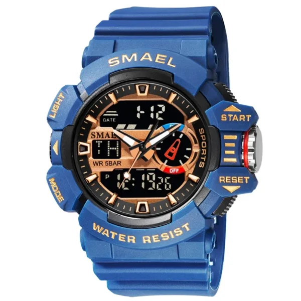 Smael 8043 Blue ανδρικό ρολόι με μπλε λουράκι σιλικόνης