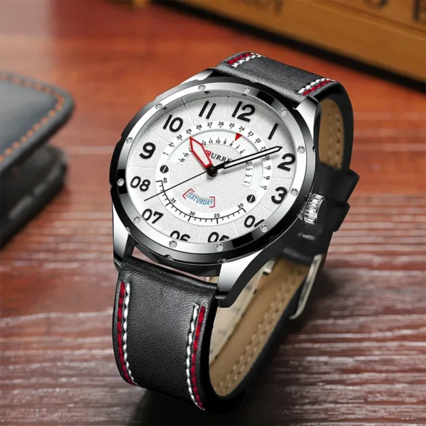 Curren 8267 Black ανδρικό ρολόι με μαύρο δερμάτινο λουράκι