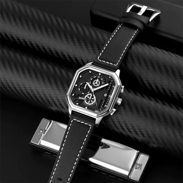 Skmei 1963 Black Silver ανδρικό ρολόι αδιάβροχο 3atm
