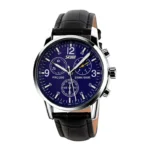 Skmei 9070 Leather Black ανδρικό ρολόι με δερμάτινο λουράκι
