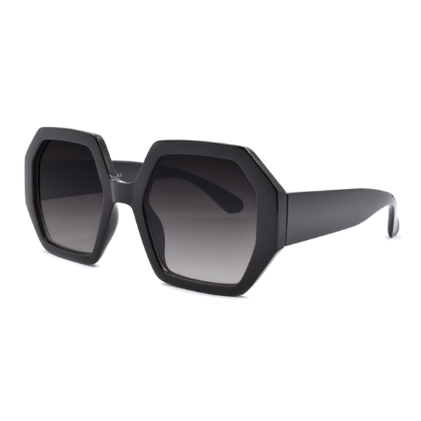 Γυαλιά ηλίου γυναικεία πολυγωνικά, με μαύρο degrade φακό UV400, Awear Silva Black