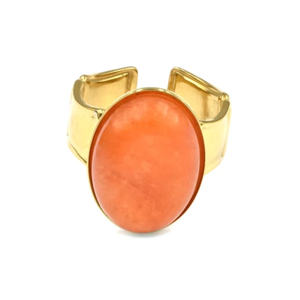 Δαχτυλίδι ανοιχτό χρυσό ατσάλινο awear bali orange