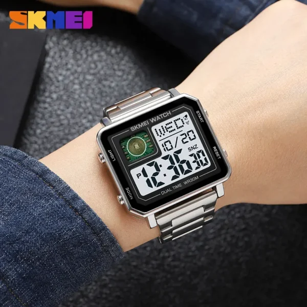 Skmei 2033 Silver ανδρικό ρολόι ψηφιακό, φορεμένο