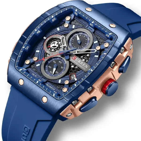 Curren 8442 Dark Blue ανδρικό ρολόι με λουράκι σιλικόνης