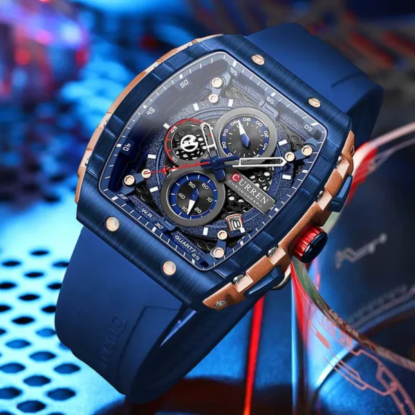 Curren 8442 Dark Blue ανδρικό ρολόι με μπλε καντράν με ημερομηνία και χρονογράφους