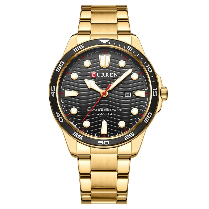 Curren 8426 Gold Black ανδρικό ρολόι με μπρασελέ