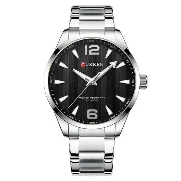 Curren 8434 Silver Black ανδρικό ρολόι με μπρασελέ