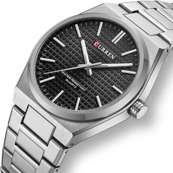 Curren 8439 Silver Black ανδρικό ρολόι με μπρασελέ ατσάλινο