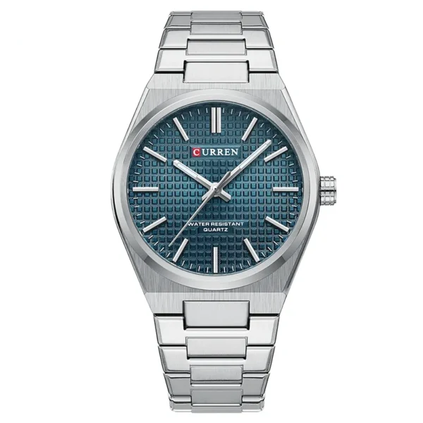 Curren 8439 Silver Blue ανδρικό ρολόι με μπρασελέ