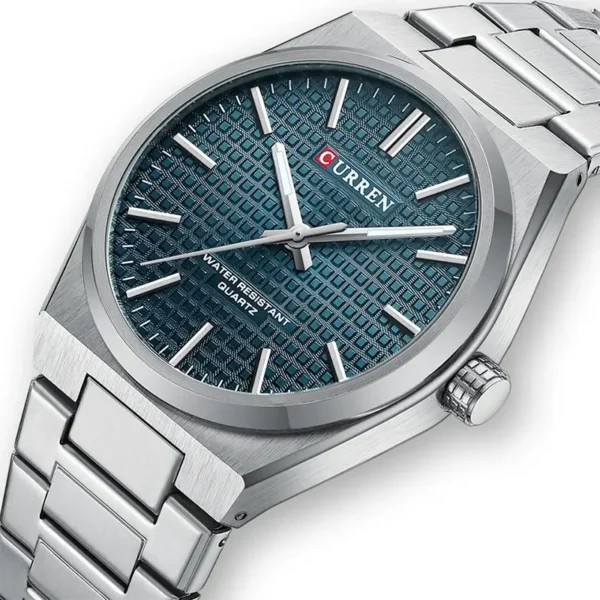 Curren 8439 Silver Blue ανδρικό ρολόι με μπρασελέ ατσάλινο