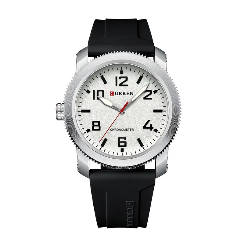 Curren 8454 Black White ανδρικό ρολόι
