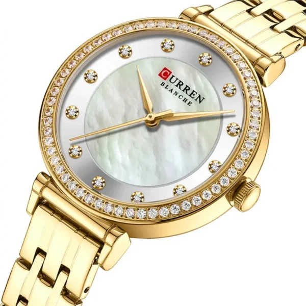 Curren 9087 Gold γυναικείο ρολόι με στρας