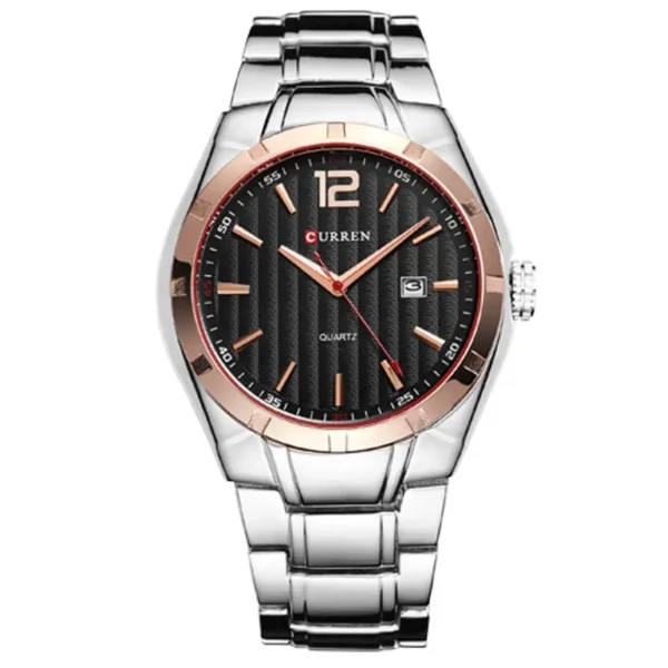 Curren 8103 Silver Black ανδρικό ρολόι με μπρασελέ