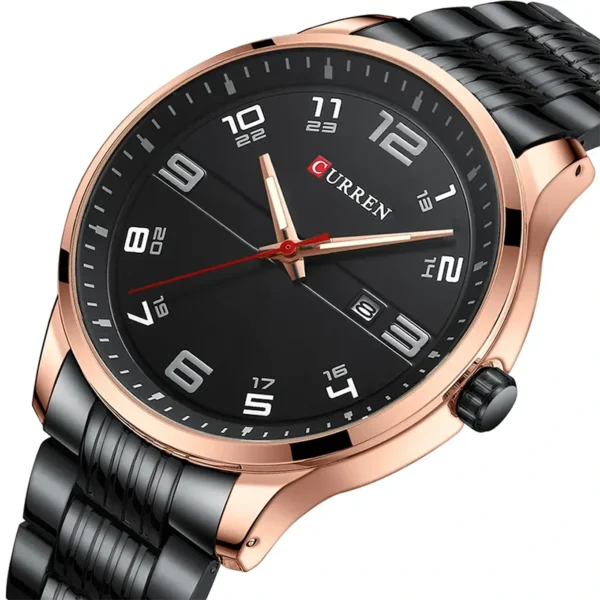 Curren 8411 Black ανδρικό ρολόι με μπρασελέ και ένδειξη ημερομηνίας