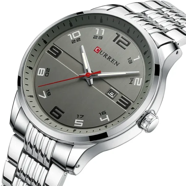 Curren 8411 Silver ανδρικό ρολόι με μπρασελέ και ένδειξη ημερομηνίας