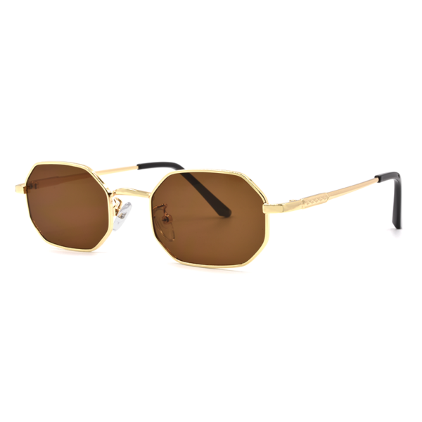 Γυαλιά ηλίου πολυγωνικά, με καφέ φακό UV400, Awear Kresten Brown