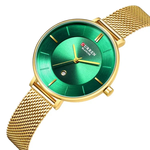 Curren 9037 Gold Green γυναικείο ρολόι με ένδειξη ημερομηνίας