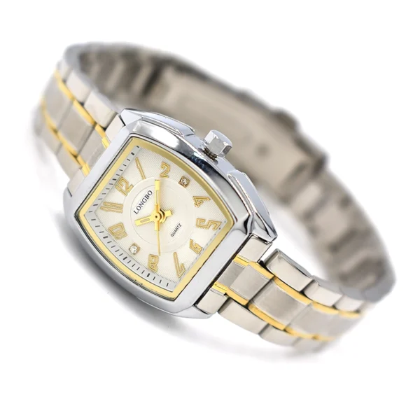 Longbo γυναικείο ρολόι με ασημί-χρυσό μπρασελέ και λευκό καντράν, Awear Fiona Silver