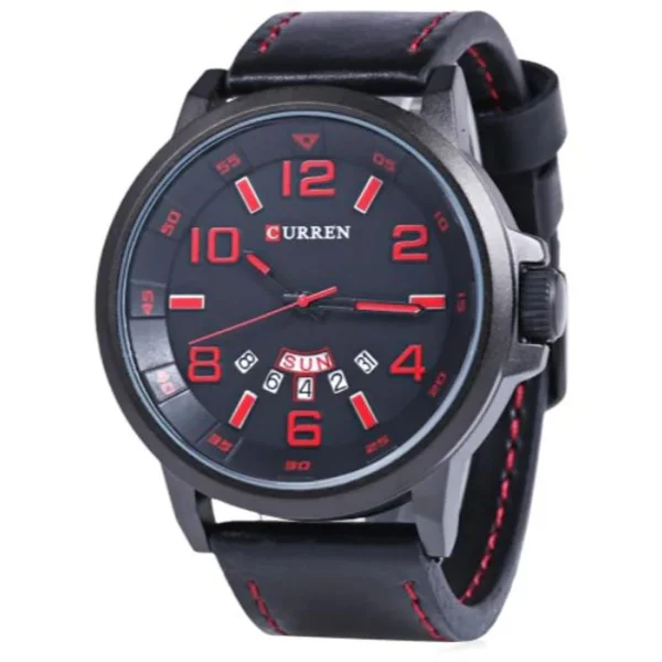 Curren 8240 Black Red ανδρικό ρολόι με ένδειξη ημέρας και ημερομηνίας