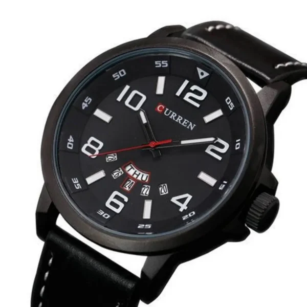 Curren 8240 Black ανδρικό ρολόι με ένδειξη ημέρας και ημερομηνίας
