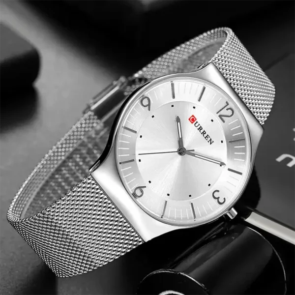 Curren 8304 Silver ανδρικό ρολόι με μπρασελέ, αδιάβροχο 3atm
