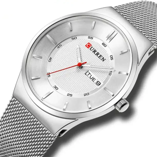 Curren 8311 Silver ανδρικό ρολόι με μπρασελέ και ένδειξη ημερομηνίας