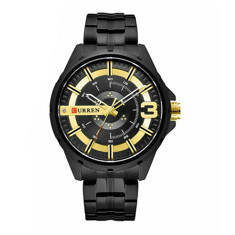 Curren 8333 Black Gold ανδρικό ρολόι με μπρασελέ
