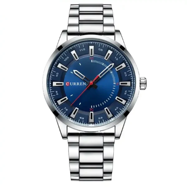 Curren 8406 Silver Blue ανδρικό ρολόι με μπρασελέ